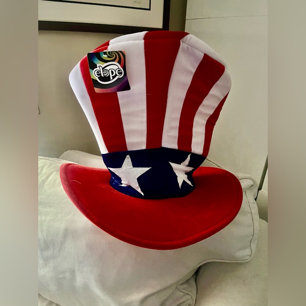 5/$7 Elope Patriotic Uncle Sam Top Hat - Red White Blue